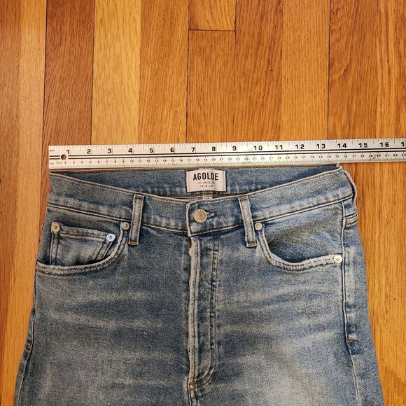 AGOLDE Nico Jeans Med Wash High Rise Straight Leg Button Fly 90's Style Sz 28 - Picture 5 of 9